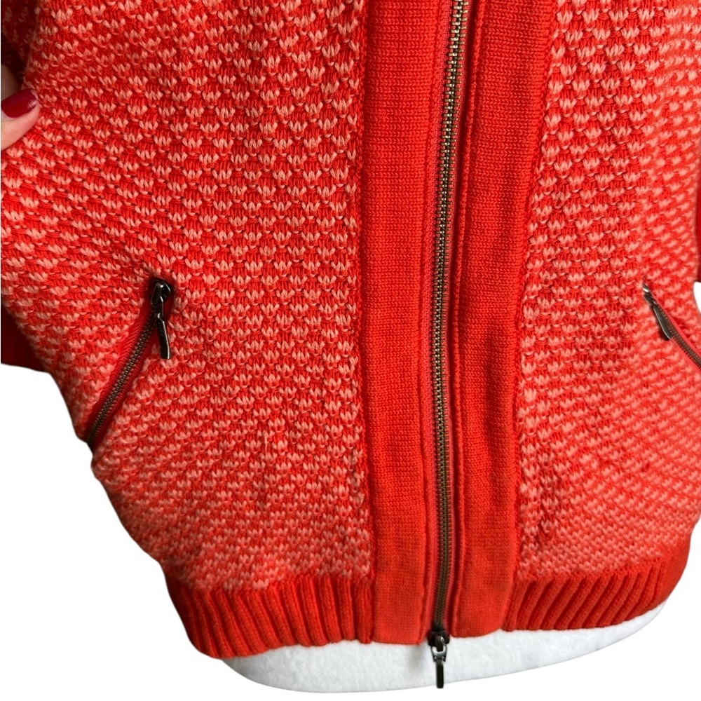 Cabi Grenadine Cocoon Full Zip Cardigan Orange Sweater  3/4 Sleeve size XS - Picture 8 of 17
